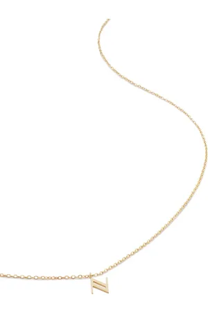 Monica Vinader 14kt geelgouden halsketting met letter N