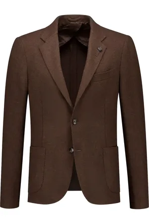 LARDINI Blazer met broche en enkele rij knopen
