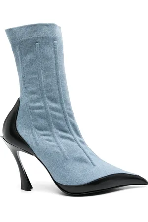 MUGLER 95 mm tweekleurige enkellaarzen