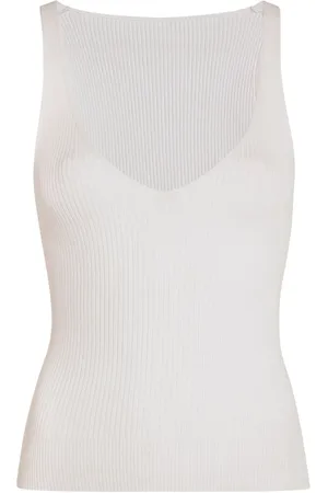 Another Tomorrow Ribgebreide tanktop