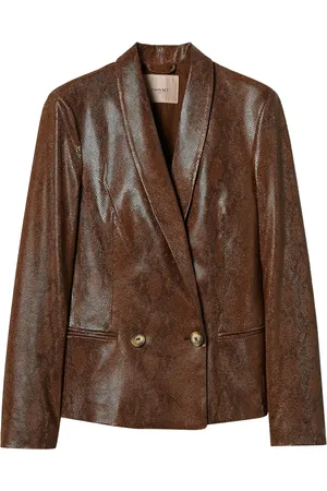 Twin-Set Blazer van imitatieleer met hagedissenhuid