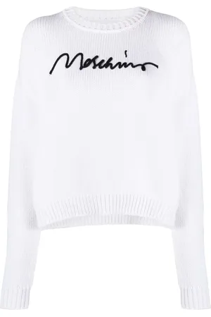 Moschino Geribbelde trui met geborduurd logo