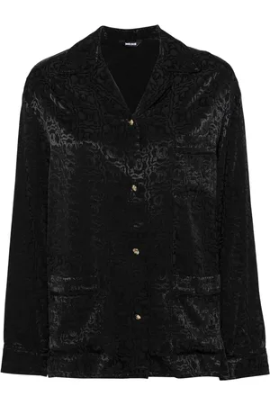 Roberto Cavalli Blouse met logo jacquard