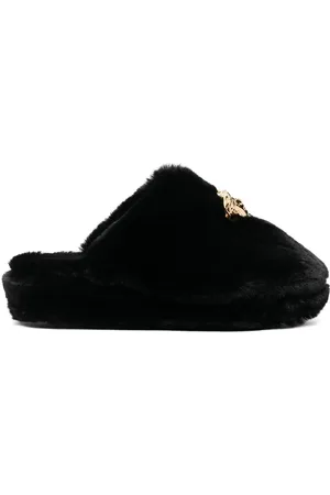 VERSACE Medusa slippers van imitatiebont