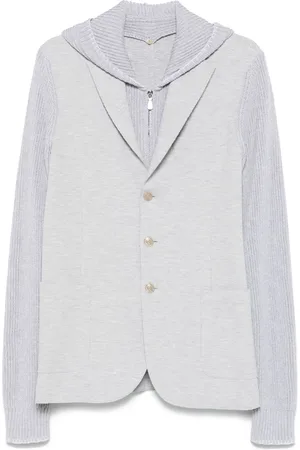 ELEVENTY Blazer met gebreide vlakken