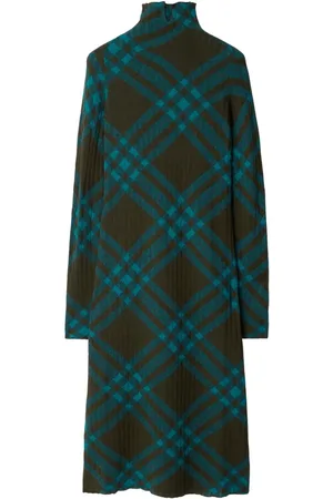 Burberry Geruite shiftjurk van wolblend