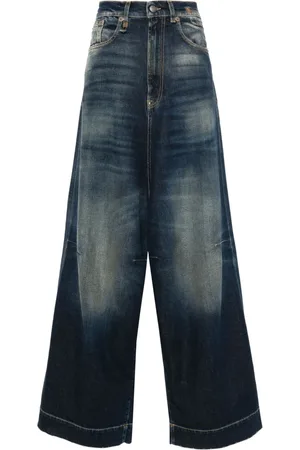 R13 Jesse low waist jeans met wijde pijpen
