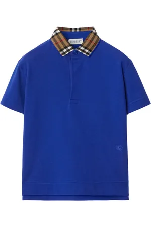 Burberry Katoenen poloshirt met geruite kraag
