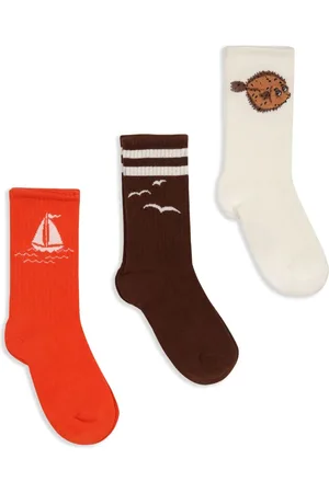 Mini Rodini Twee paar sokken met bootprint