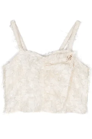 MISS BLUMARINE Tanktop met veren detail