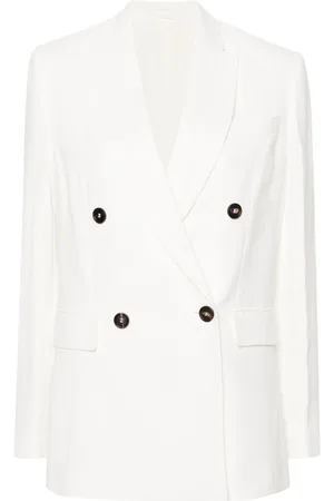 Brunello Cucinelli Blazer met dubbele rij knopen en puntige revers