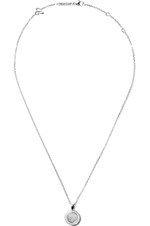 Chopard 18 kt witgoud Happy Diamond Icons hanger ketting