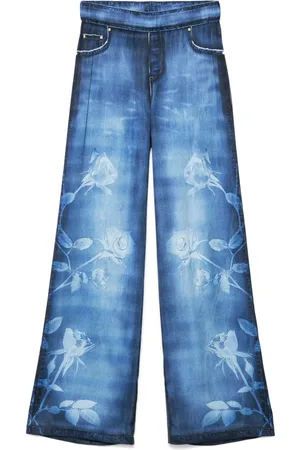 Blugirl Satijnen broek met denim