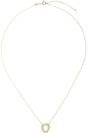 Aliita 9kt geelgouden hoefijzer halsketting met diamant