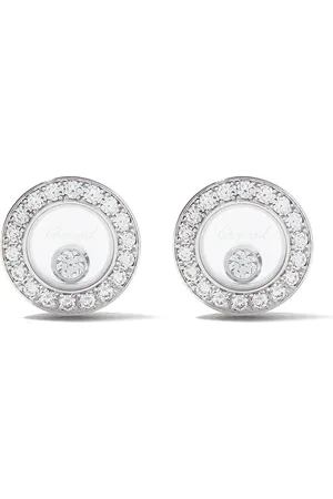 Chopard 18kt witgoud Happy Diamonds Icons oor pinnen