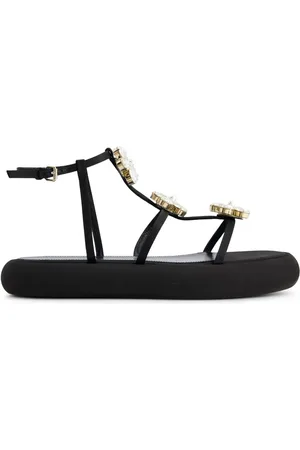 Giambattista Valli Sandalen met bloemapplicatie en plateauzool