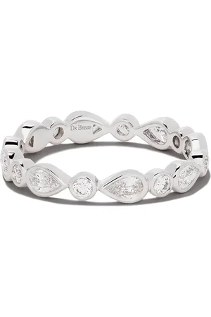 De Beers 18kt witgouden Petal ring met diamant