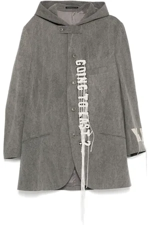YOHJI YAMAMOTO Wollen jack met capuchon en logoprint