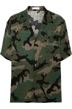 VALENTINO GARAVANI Toile Iconographe overhemd met camouflageprint