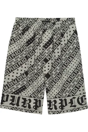 Purple Brand Shorts met bandanaprint