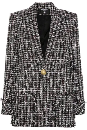 Balmain Tweed jack met enkele rij knopen