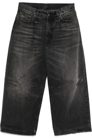 R13 Cropped jeans met wijde pijpen
