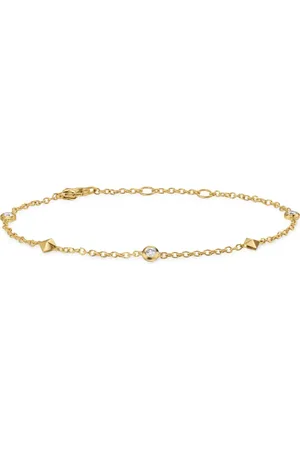 David Yurman 18kt geelgouden Petite Modern Renaissance Station armband met diamant (4.6 mm)