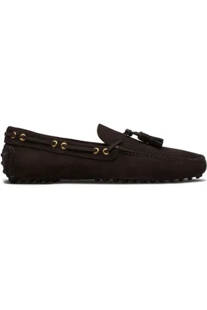 CAR SHOE Suède loafers met kwastje