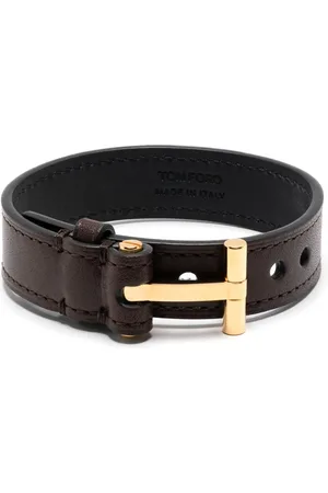 Tom Ford Leren armband met T