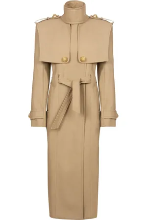 Balmain Katoenen trenchcoat met ceintuur