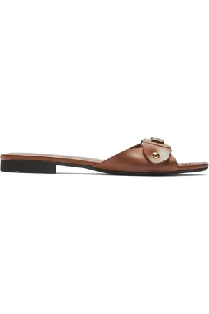 Nº21 Leren sandalen met logo