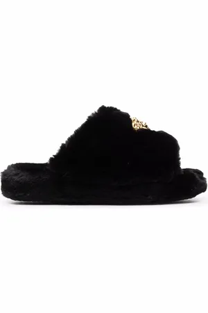 VERSACE Icon slippers van imitatiebont