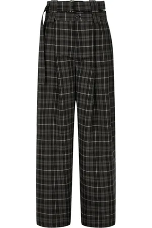 Studio Tomboy Broek met tartan ruit en ceintuur