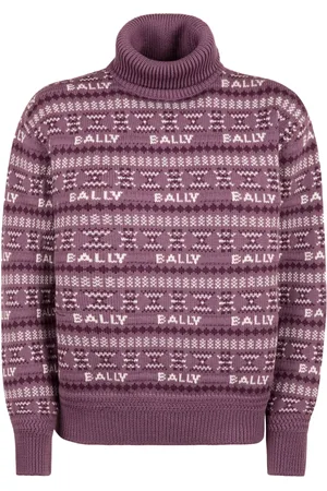 Bally Trui van merinowol met logo intarsia