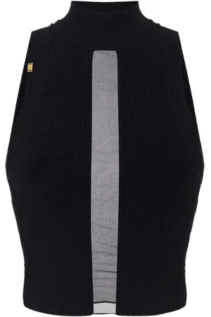 Elisabetta Franchi Top met tulen applicatie