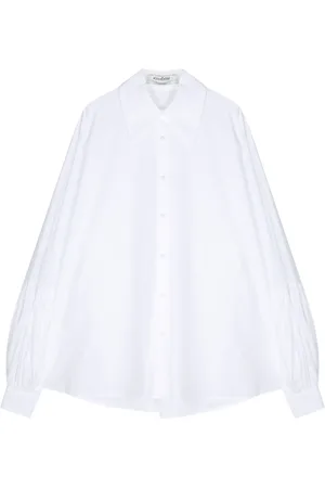 KIMHEKIM Popeline blouse met oversized kraag