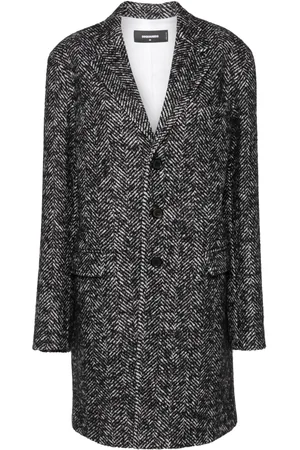 Dsquared2 Jas van wolblend met visgraatpatroon