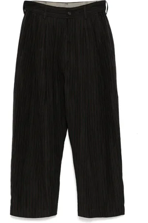 ZIGGY CHEN Geplooide pantalon met toelopende pijpen