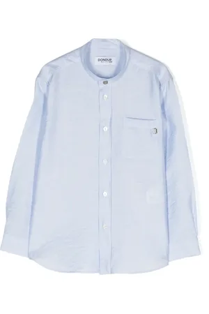 Dondup Gestreept shirt met logoplakkaat