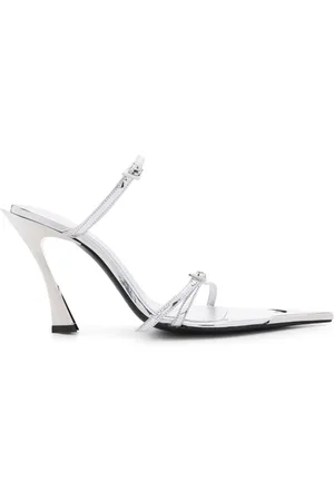 MUGLER Metallic leren 100mm muiltjes