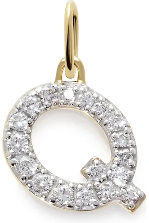 Monica Vinader 14kt geelgouden Initial Q hanger met diamant