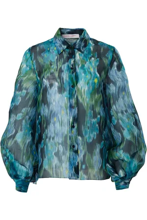 Carolina Herrera Blouse met pofmouwen en bloemenprint