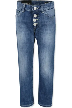 Dondup Jeans met logopatch en knopen