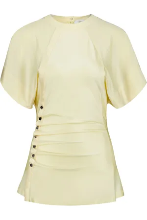 Paco rabanne Gedrapeerde blouse met ronde hals