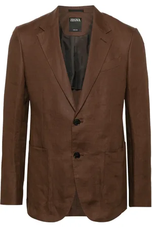 Ermenegildo Zegna Linnen blazer met gekerfde revers