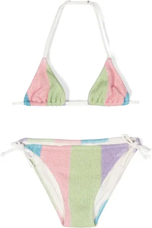 MC2 SAINT BARTH Gestreepte metallic bikini