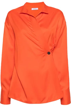 Salvatore Ferragamo Katoenen wikkelblouse