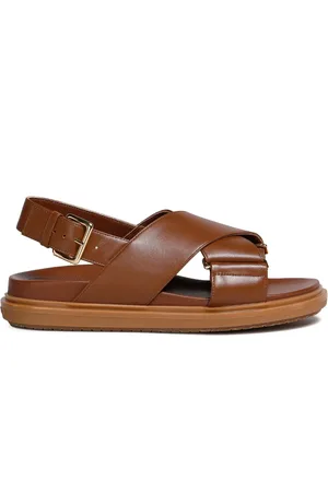 Marni Fussbet leren sandalen