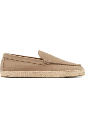 Scarosso Lino leren espadrilles met ronde neus
