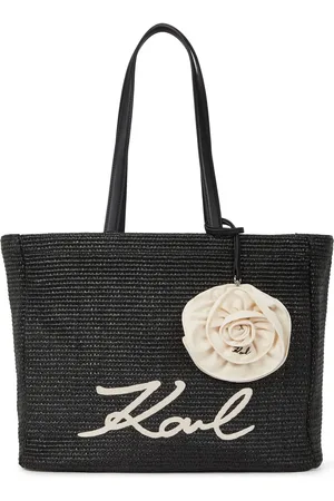 Karl Lagerfeld Signature shopper met bloemapplicatie